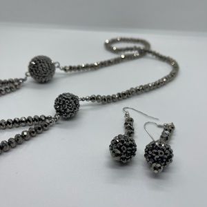 Sparkling Necklace and Drop Earrings
